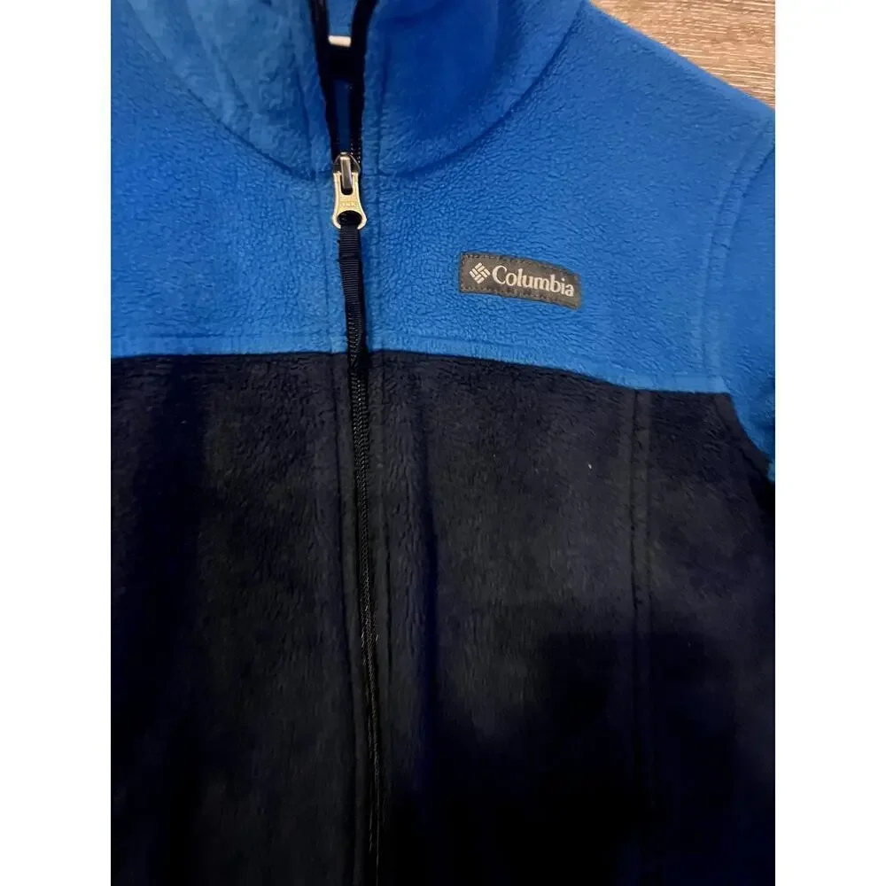 Columbia Fleece Jacket boy size M 8-10 yrs Blue full zipper Warm